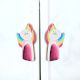 Handcrafted Acacia Wood Pink Unicorn Handle Pair